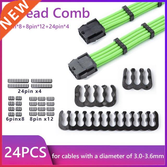 24pcs Cable Comb Organizer For 3.0-3.6mm Pc Power Cables Wir