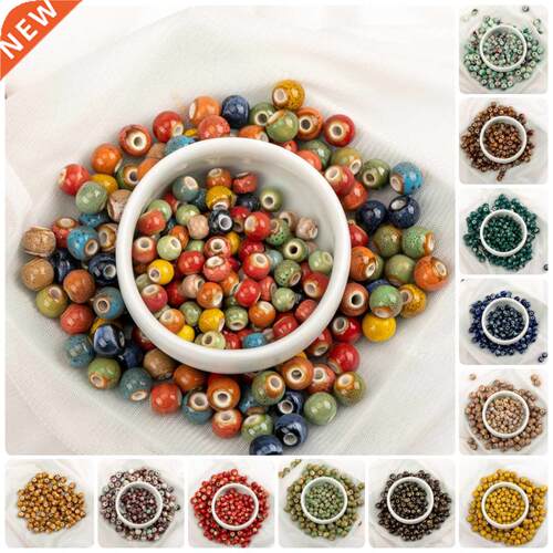 6# 8# 100pcs China Ceramic Colorful Beads Bandmade Procelain