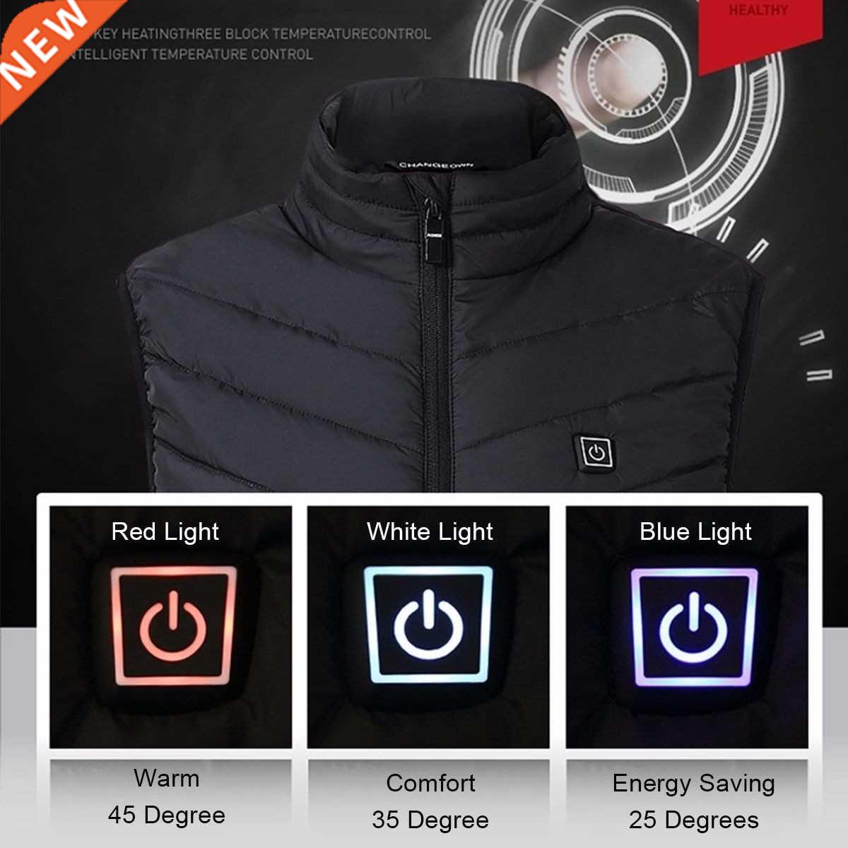 2019 New Women Man Winter Vest USB Electric Heated Vest Ther