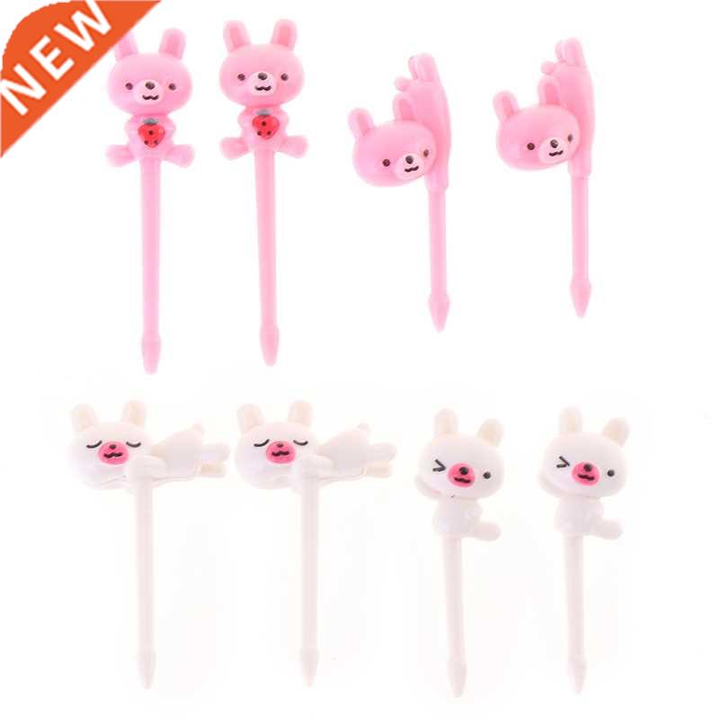 6/7/8/10/18/24Pcs Dinosaur Animal Farm Fruit Fork Mini Cute