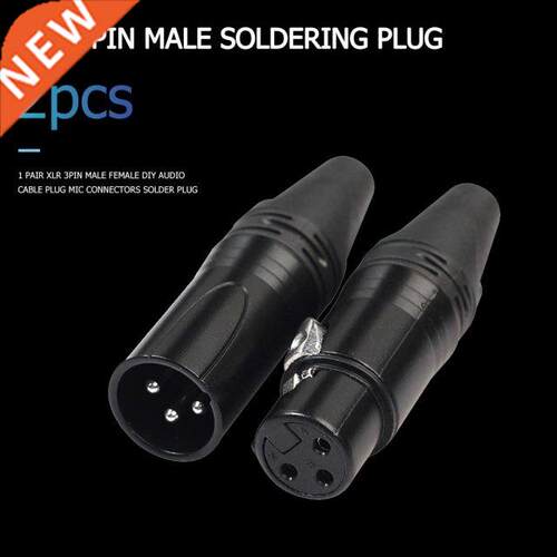 2pcs 3Pin XLR Female Male Microphone Audio Cable Plug DIY Co