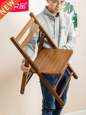 Bamboo Folding Chair Household Portable Backrest Stool