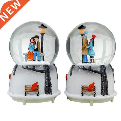 Snow Globe Music Box Couple Crystal Ball Music Box Sky City
