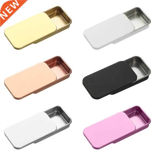 1 Pcs Metal Rectangular Empty Mini Tin Box Tinplate Push Can