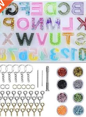 1 Set Crystal Epoxy Resin Mold Alphabet Letter Number