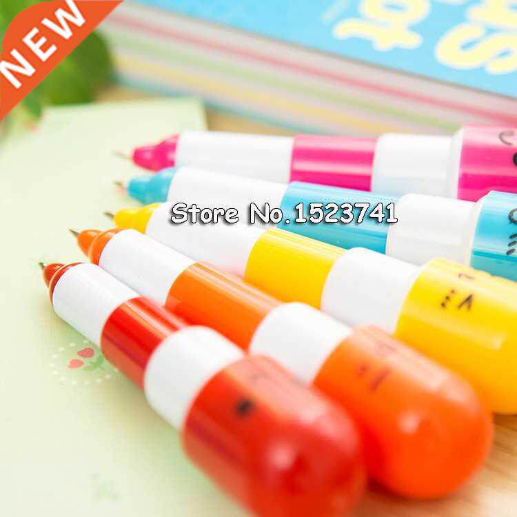 10 pcs Kawaii Colorful Flexible Pill Capsule Ball Pens