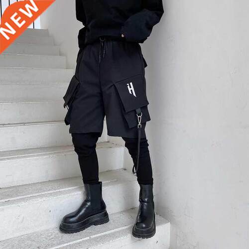 Fake Two Piece Hip Hop Cargo Pants Men‘s Embroidery Dr