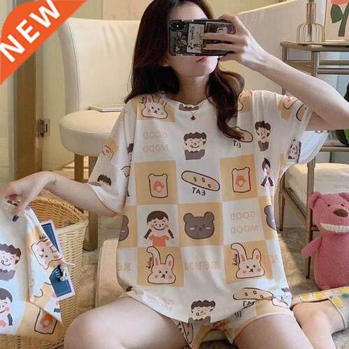 For Women's Summer Large Loose Casual Style Cartoon Sleepwea