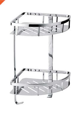 Double Layer Bathroom Shelf Stainless Steel Corner Shelf