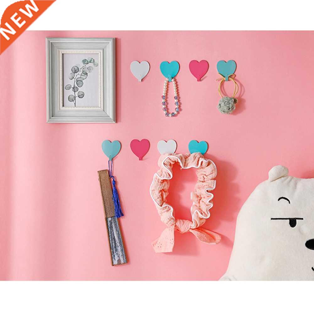 12 Pcs Iron Strong Heart Shaped Adhesive Hangers Wall