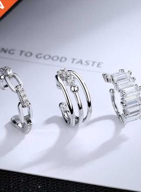 1 pcs Charming Line Zircon Clip On Earrings Ear Cuff Withou