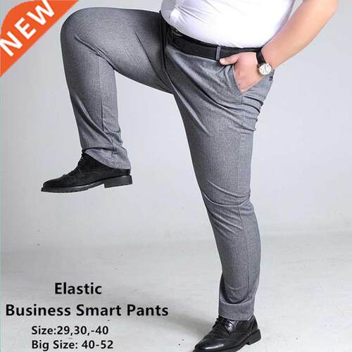 Plus Size Mens Trousers Casual Pants Grey Black Dark Blue El