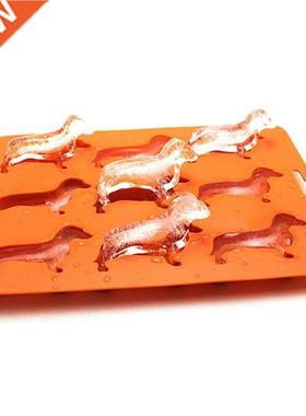 Creatve Slcone Dachshund Puppy Sd ce Cube Chocolate