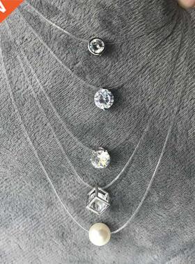 SNG New Personality Fashion Square Imitation Pearl Crystal Z