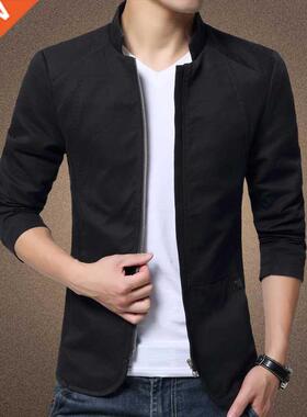 Mens Jacket Fashion Standing Collar Jacket Coats Men Slim Fi