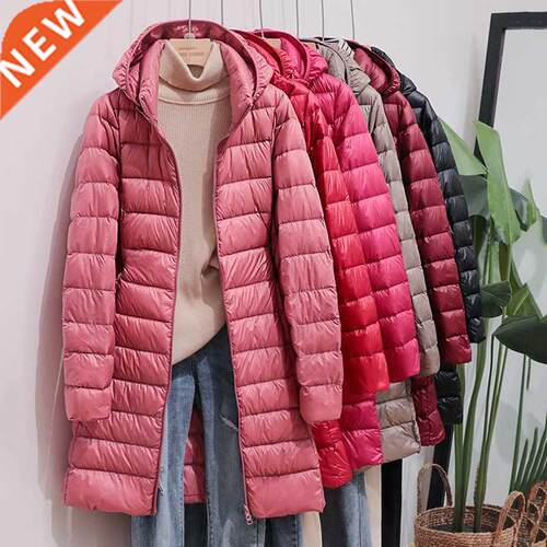 SEDUTMO Winter Womens Down Jackets Long Ultra Light Thin Ca