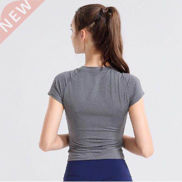 Women's Yoga Short Sleeve Quick Dry Workout s Crew Neck