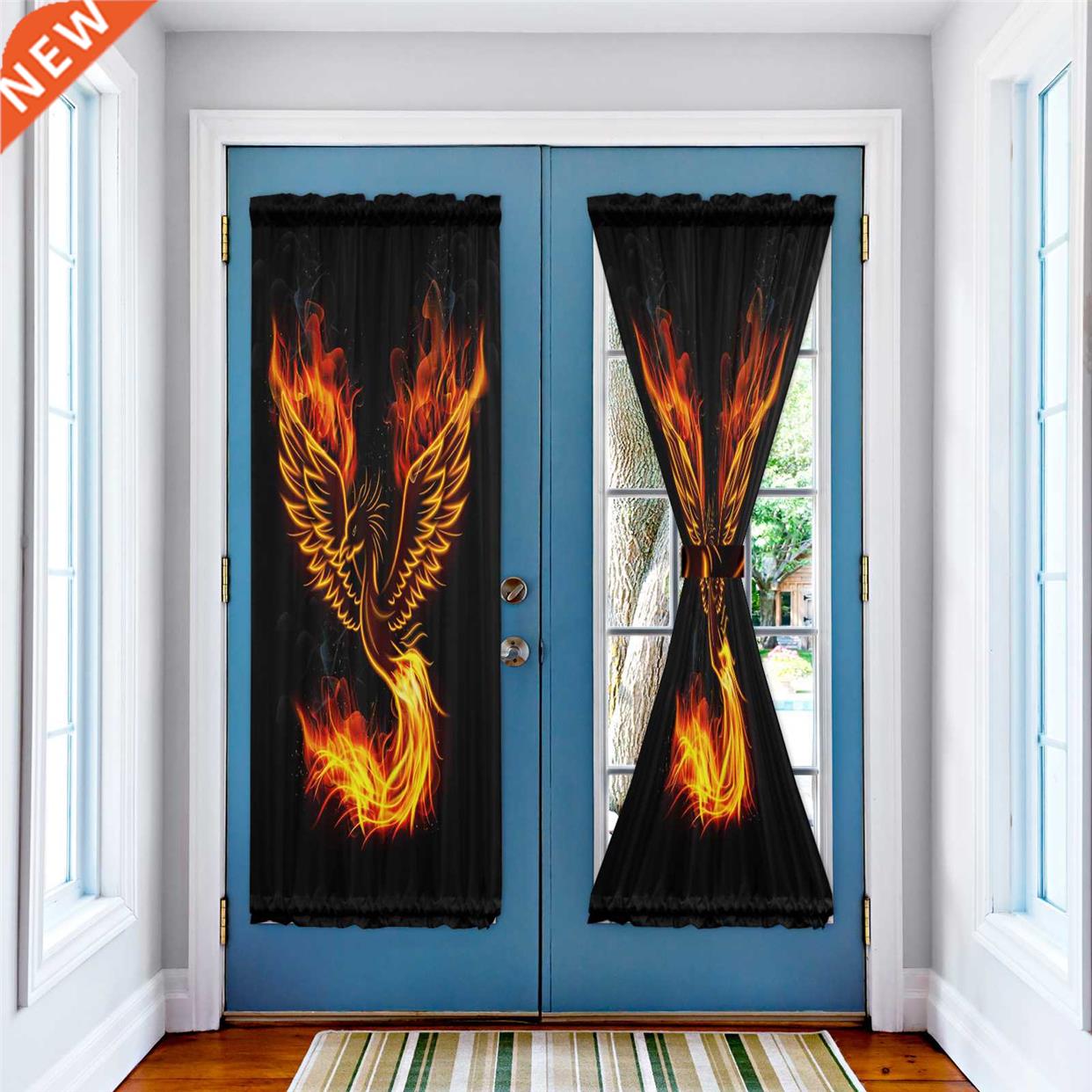 Red Phoenix Animal Luxury Door Curtain for Kitchen Bedroom