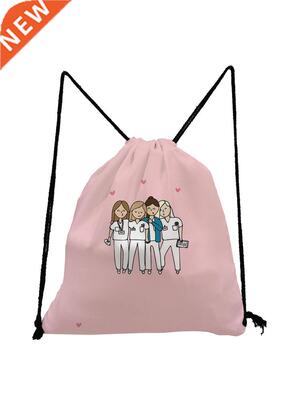 Nurse Drawstring Bag Fashion Child Backpack Cartoon Teenager