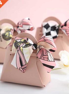 5/10PCS Cretive Lether gifts Box With ribbon Wedding Fvor