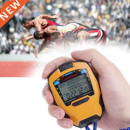 Professional Stopwatch 3 Rows 100 Laps 1/1000 Seconds Digita