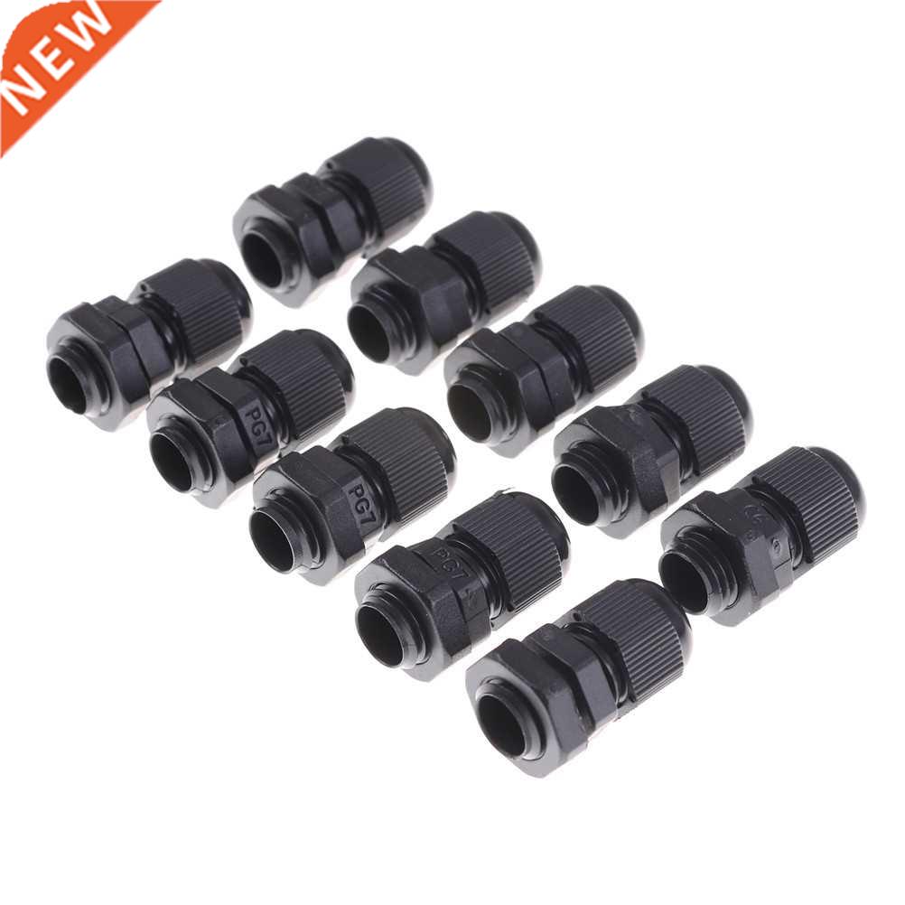 10 Pcs PG7 Cable Glands Joints Cable Gland Connector Black