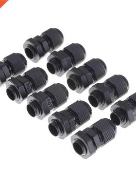 10 Pcs PG7 Cable Glands Joints Cable Gland Connector Black