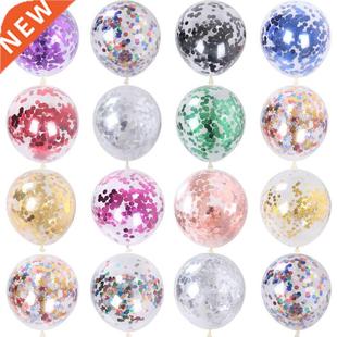 10pcs 12inch Gold Star Confetti Latex Balloons Glitter Clea