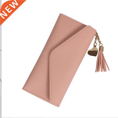 Fashion Womens Heart-shaped pendant Wallets Simple Purses Bl