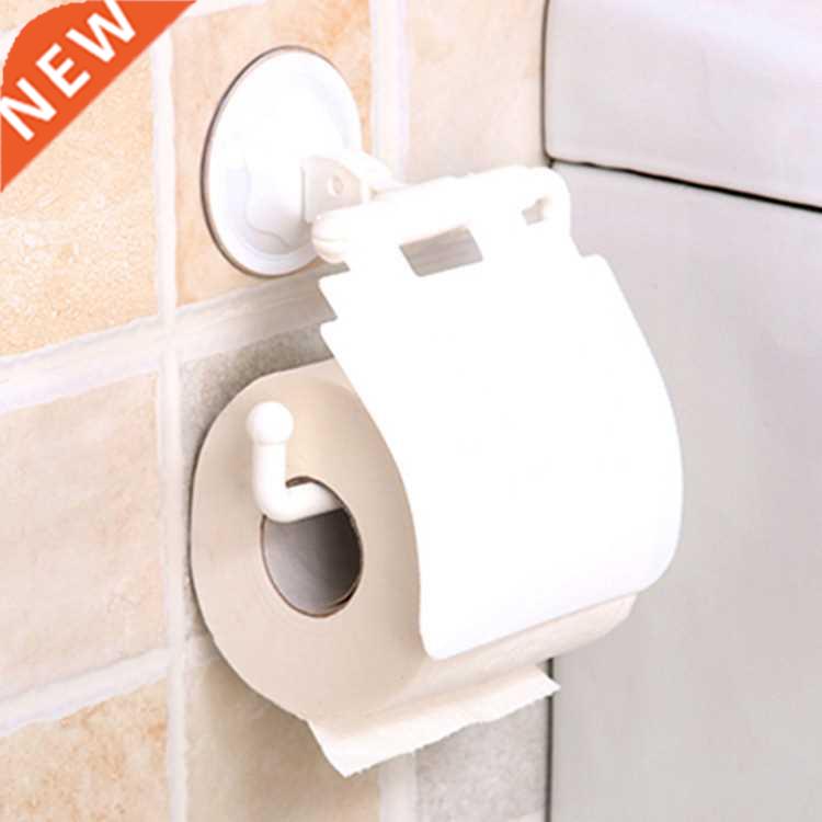 Wall Mounted Sucker Toilet Paper Holder Shelf Tissue Rack Pl