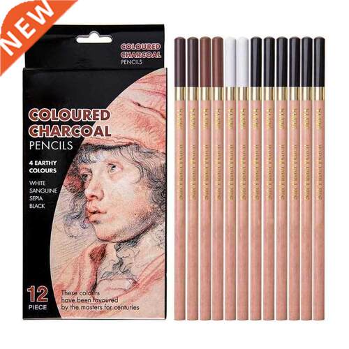 12pcs Soft Pastel Wooden Pencil Crayon Charcoal Pencils for