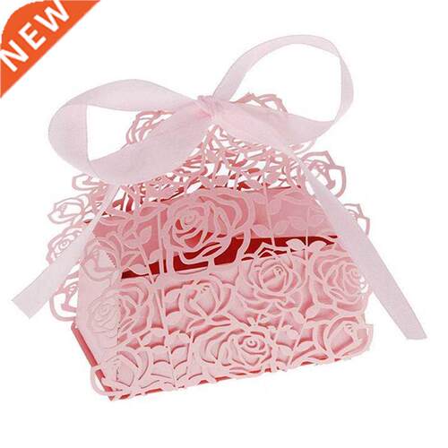 12Pcs Romantic Rose  Candy Cookie Gift Favor Box For