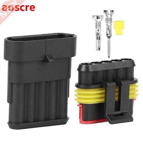 5 Set 5 Pin Way Waterproof Electrical Cable Connector Car Wi