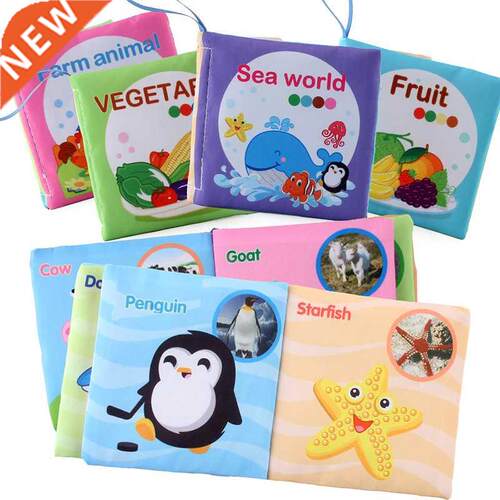 8 Pages Baby Cloth Book Soft Animal Shower Book Toy Newborn