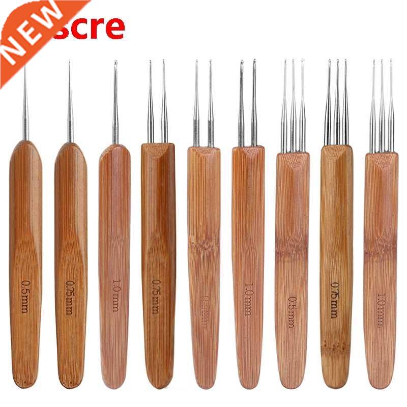 Profeesional Dreadlock Crochet Bamboo Handle Hook 0.5Mm 0.75