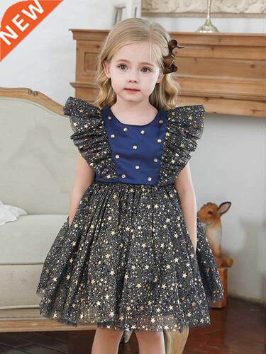 Prncess Dress Grls Sequn Tutu Lace Mesh Brthday Prom Tod