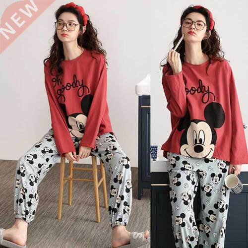 Women Mickey Pajamas Pyjamas Set Sleepwear Pijama Cute Paja