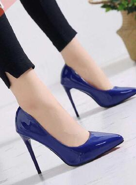 Spring patent leather stiletto women's single shoes pointed