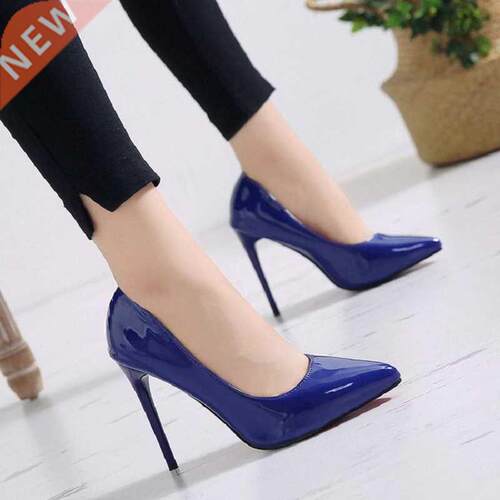 Spring patent leather stiletto women's single shoes pointed
