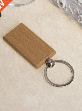 50 Blank Wooden Keychain Rectangular Engraving Key ID Can Be