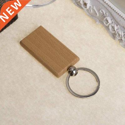 50 Blank Wooden Keychain Rectangular Engraving Key ID Can Be