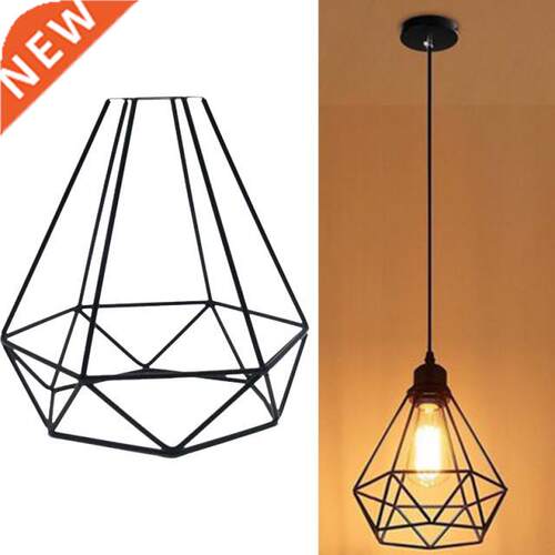 Black Lampshe Retro Edison Metal Iron Wire Cage Shaped Han