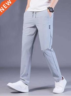 2022 Summer New Men's Straight Pants Light Weight Solid Colo