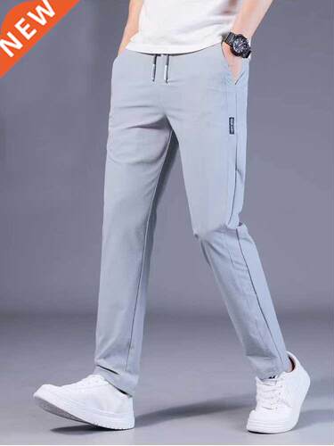 2022 Summer New Men's Straight Pants Light Weight Solid Colo