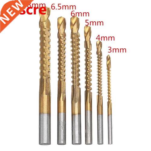 6Pcs -8mm HSS Titanium Coated Drill Bit Set Spiral Screw Me