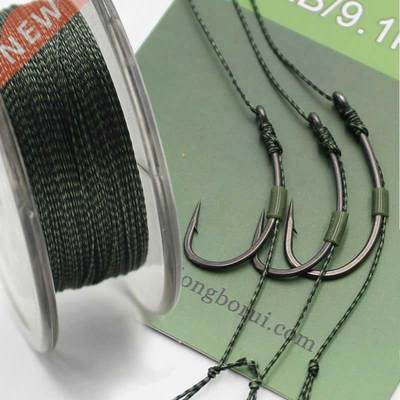 50m Camouflage Green Carp Fishing Line Soft Hook Link Carp H