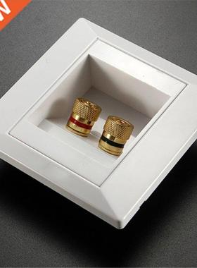 2 Binding Post Banana Plug Gold Plated Audio Jacks Wall Plat