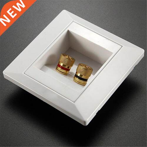 2 Binding Post Banana Plug Gold Plated Audio Jacks Wall Plat