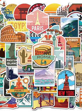 50pcs Laptop Phone Decal Country Region Logo Skateboard