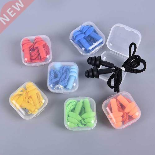 Newly 2PCS Authentic Soft Silicone Corded Ear Plugs Reusable